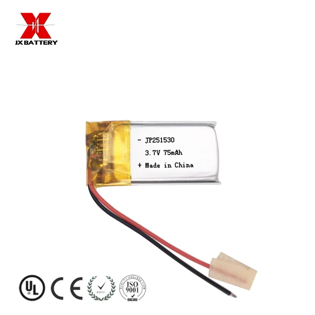 OEM ODM Lipo Battery JP251530 3.7v 75mah batteri med pcb
