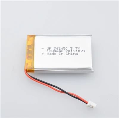 Li Polymer Battery JP743450 1380mah med pcb og ledning til digitalt produkt